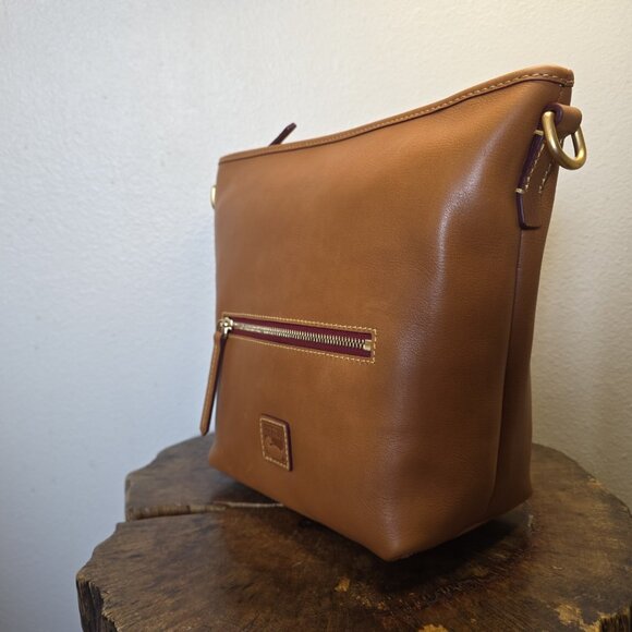 Dooney & Bourke Florentine Small Hobo Crossbody Bag Natural Leather NWT 8L1860 - Picture 8 of 16